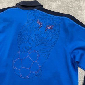 Vintage Nike Korea Soccer stitched Tiger KFA Zip Up Track Jacket Mens XL Blue